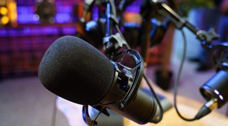 a close up shot of a condenser microphone